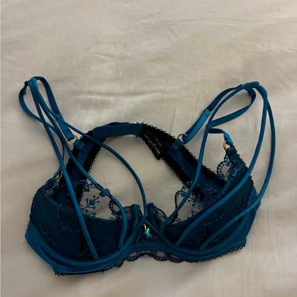 Honey Birdette Sassy K Metallic Blue Bra 32A - Picture 2 of 2